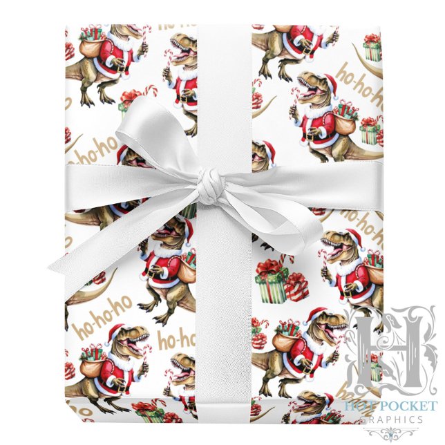 Dinosaur Jul Wrapping Papper Presentpapper (Skapare uppladdad)