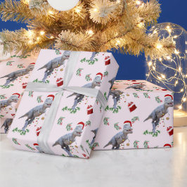 Dinosaur Jul Wrapping Papper Roll Presentpapper