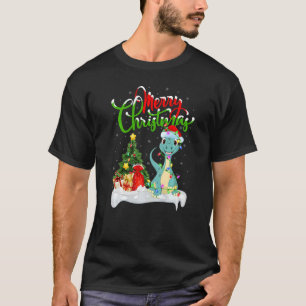 Dinosaur Julafton Dekorations Santa Dinosaur Chris T Shirt