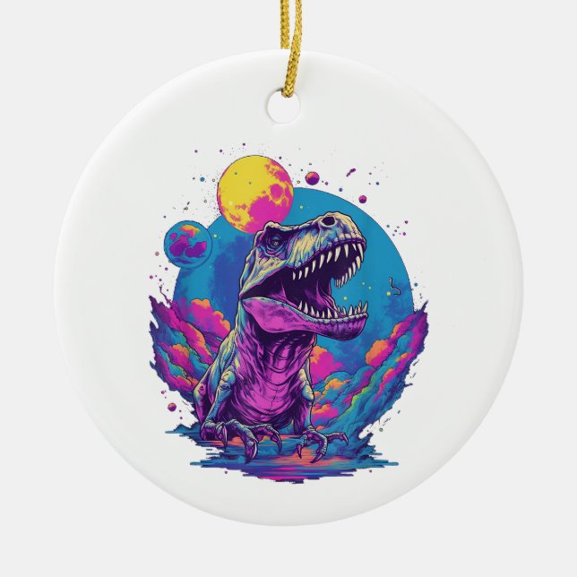 Dinosaur Julafton Träd Buffalo Play Trex Dinosaur  Julgransprydnad Keramik (Framsidan)