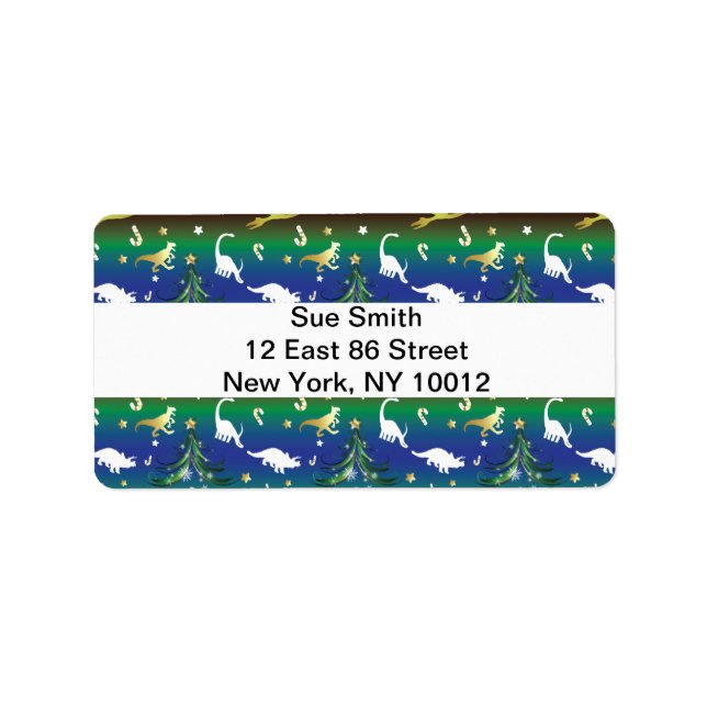 Dinosaur Julgran Adressetikett (Framsidan)