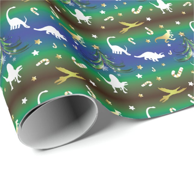 Dinosaur Julgran Presentpapper (Rullad Hörn)