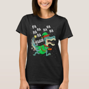 Dinosaur Julgran Rex Fa Ra Ra Trex Elf T Shirt