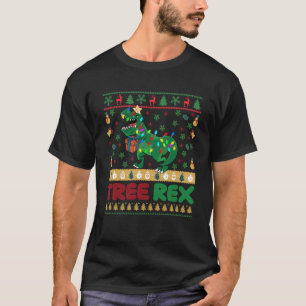 Dinosaur Julgran Rex Manar Boys Kids Ugly Xma T Shirt