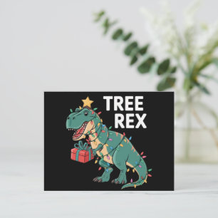 Dinosaur Julgran Rex Pajamas Julafton Ljus Vykort