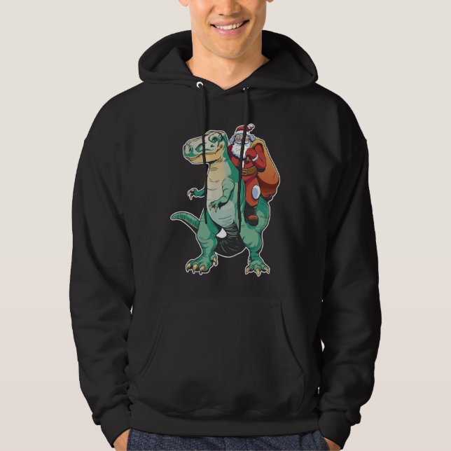 Dinosaur Julgran T-Rex-jul Hoodie (Framsida)