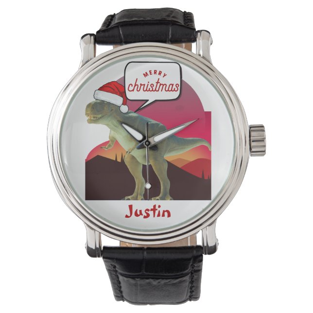dinosaur-julklapp, personlig namn armbandsur (Framsida)