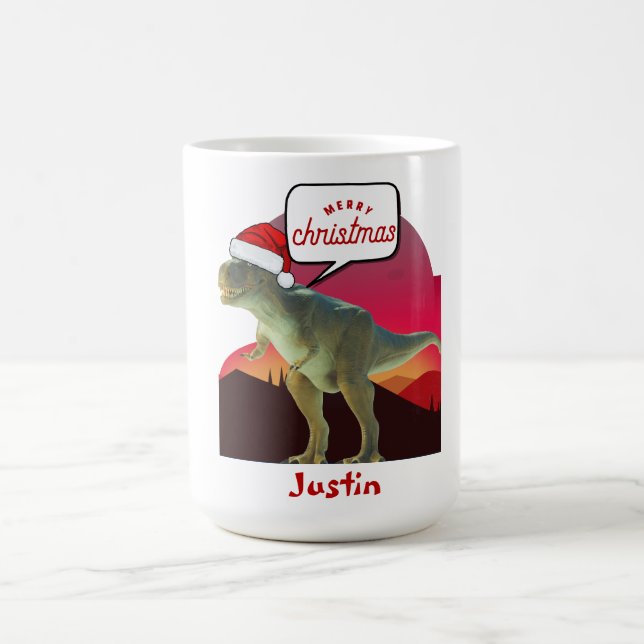 dinosaur-julklapp, personlig namn kaffemugg (Center)