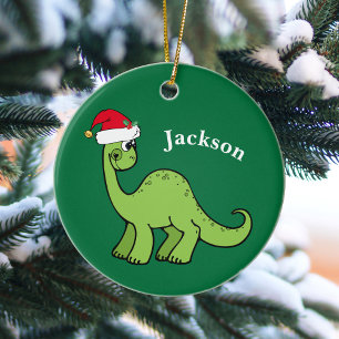 Dinosaur julklappens Anpassningsbar Kids Grönt Julgransprydnad Keramik