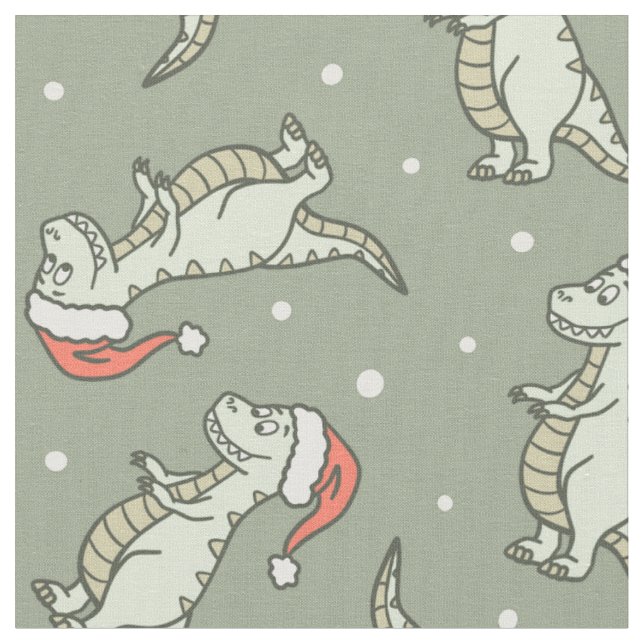 Dinosaur julpojke jultomte Dino T-Rex Sage Tyg (Närbild)