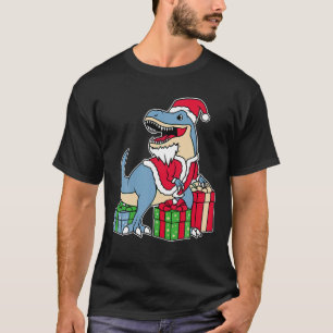 Dinosaur Jultomten Trex jul Boys Girls Xma T Shirt