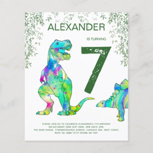 Dinosaur-jungel Födelsedagsfest Budget Flygblad
