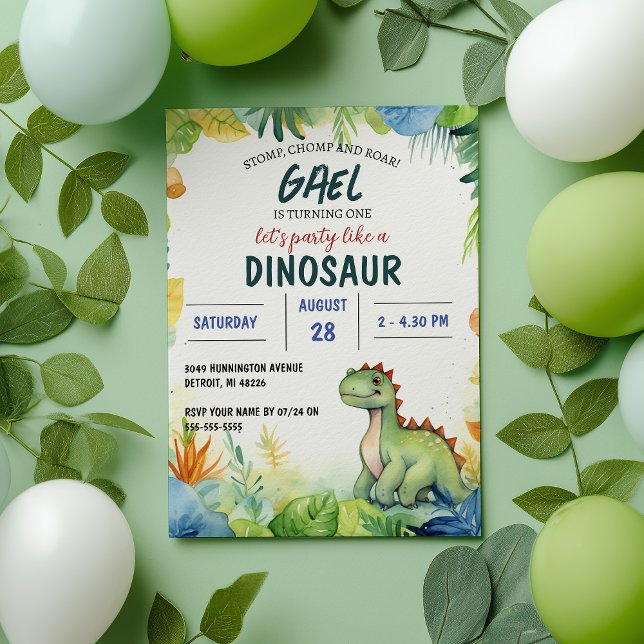 Dinosaur Jungle barns födelsedag party Inbjudningar (Skapare uppladdad)