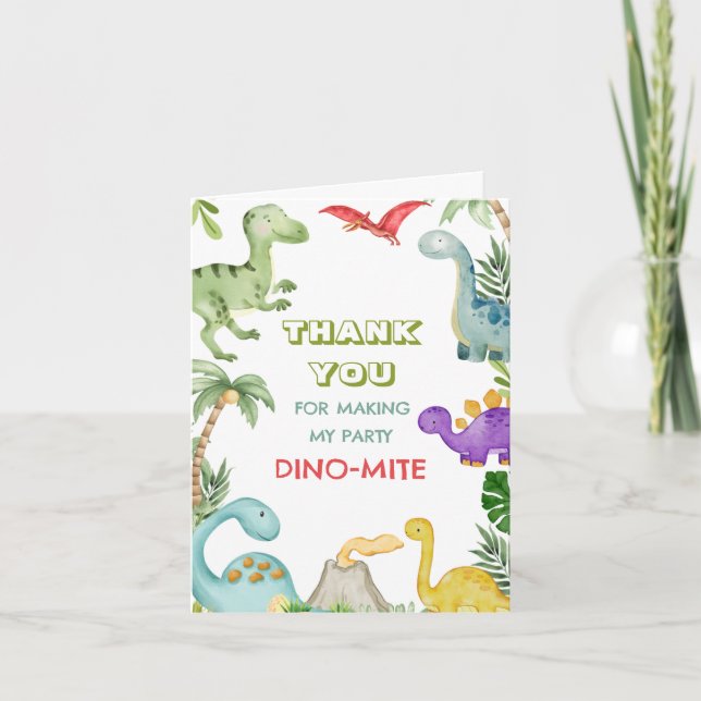 Dinosaur Jungle Birthday Tack Kort (Framsida)