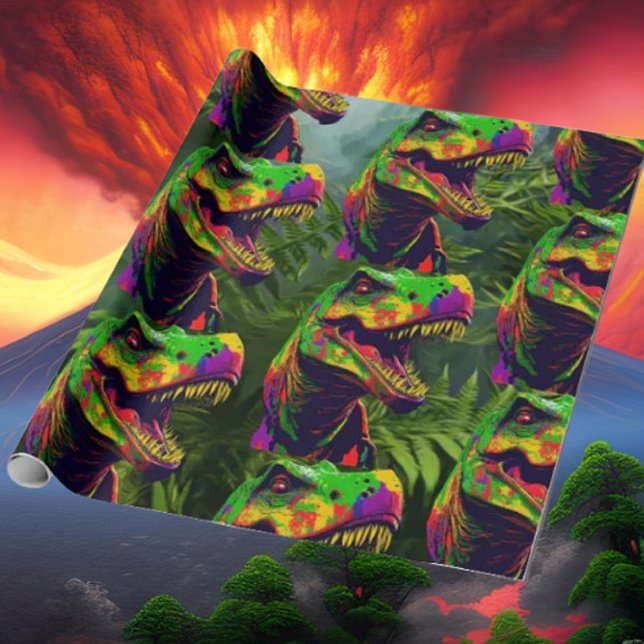 Dinosaur Jungle Grönt Birthday Kids Presentpapper (Bring your dream party to life with our selection of quality Dinosaur themed party supplies)