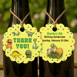 Dinosaur Jurassic PreHistoric Tecknad Tack Gåvor Etiketter