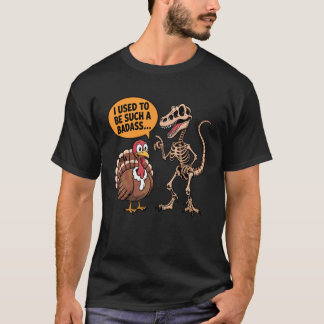 Dinosaur Kalkon Evolution Roligt Thanksgiving Humo T Shirt