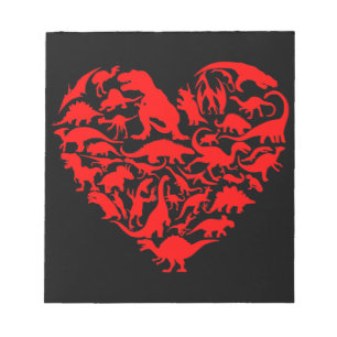 Dinosaur Kärlek Heart Cute Valentines day Boys Kid Anteckningsblock