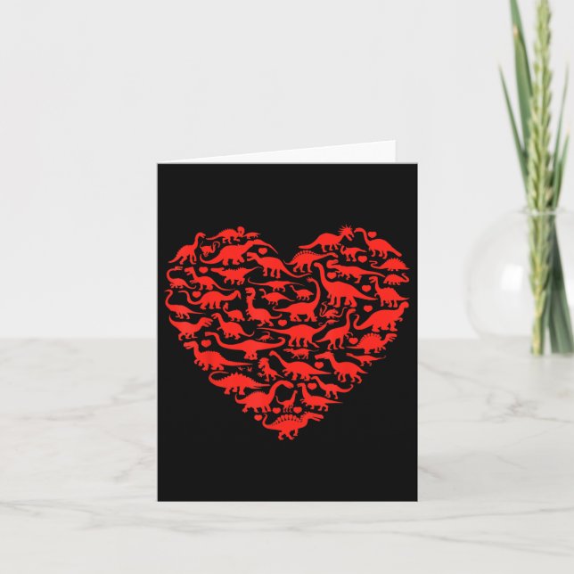 Dinosaur Kärlek Heart T Rex Cute Valentines day Bo Kort (Framsida)