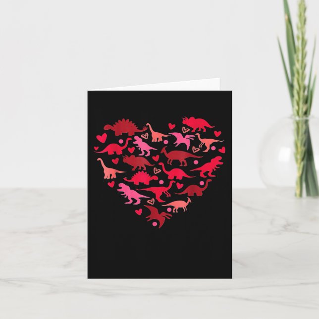 Dinosaur Kärlek Heart T Rex Valentines day Boys To Kort (Framsida)