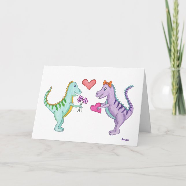 Dinosaur kärlek kort (Framsida)