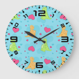 Dinosaur Kärlek Stor Klocka