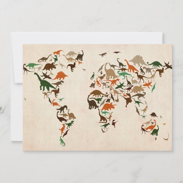 Dinosaur Karta i världskartan (Framsida)