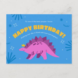 Dinosaur Kiddie Birthday Vykort