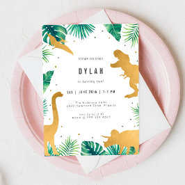 Dinosaur Kids Birthday Party Invitation Inbjudningar