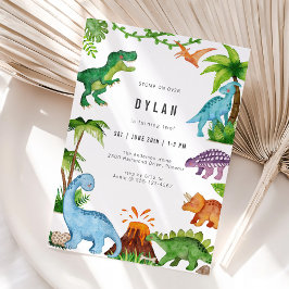Dinosaur Kids Birthday Party Invitation Inbjudningar