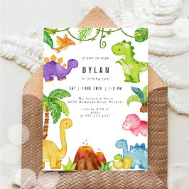 Dinosaur Kids Birthday Party Invitation Inbjudningar