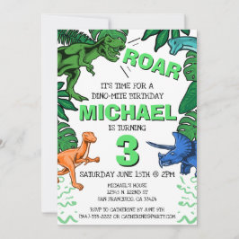 Dinosaur Kids Boy Dino Trex Jurassic Birthday Inbjudningar