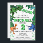 Dinosaur Kids Boy Dino Trex Jurassic Birthday Inbjudningar<br><div class="desc">Den här dinosauridesignen är underbar för födelsedagspojken i ditt liv. Ge är en dag med dinokarsten med den här dinokemiska designen med trex,  triceratops,  brontosaurus och raptor.</div>