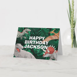 Dinosaur Kids Dino Jurassic Trex Boy Birthday Kort