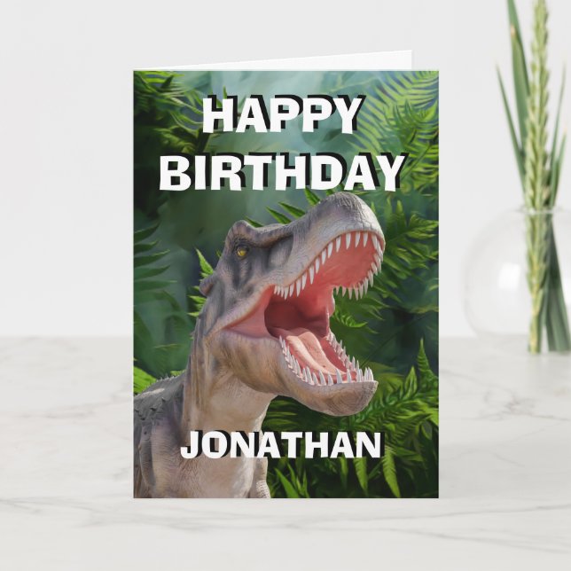 Dinosaur Kids Dino Jurassic Trex Kort (Framsida)