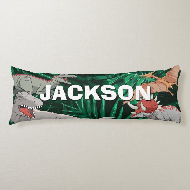 Dinosaur Kids Dino Trex Prehistorisk Boy Anpassnin Kroppskudde (Framsidan)