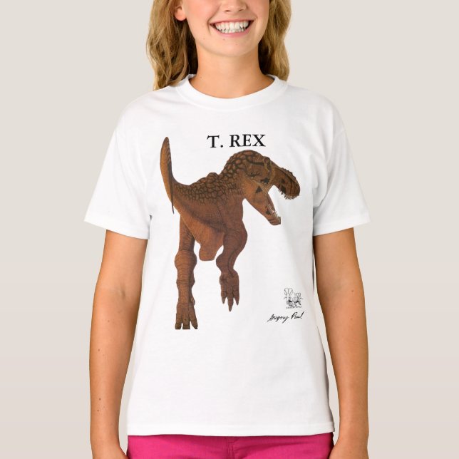 Dinosaur Kids Shirt Tyrannosaurus rex Greg Paul T (Framsida)