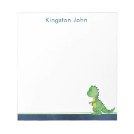 Dinosaur Kids Stationery - Boys Blue & Grönt Anteckningsblock