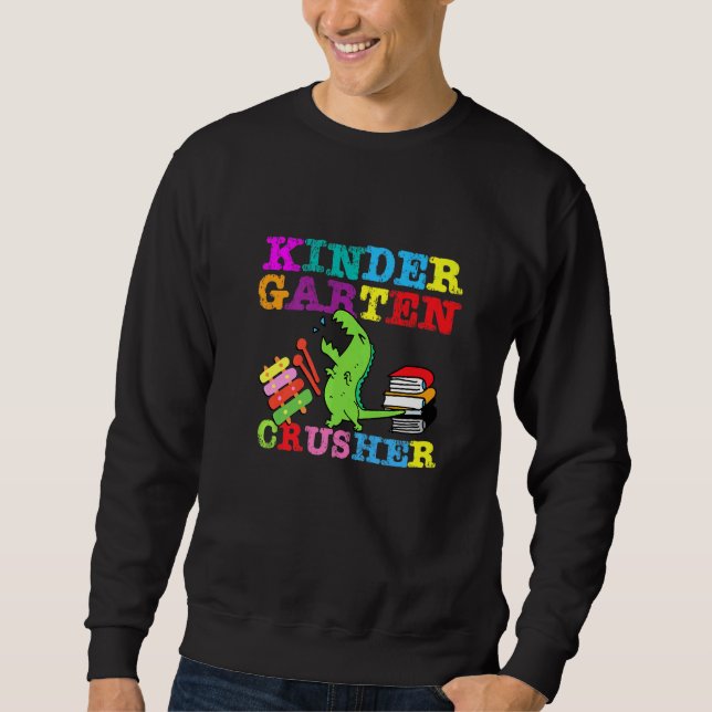Dinosaur Kindergarten Store Lång Ärmad Tröja (Framsida)