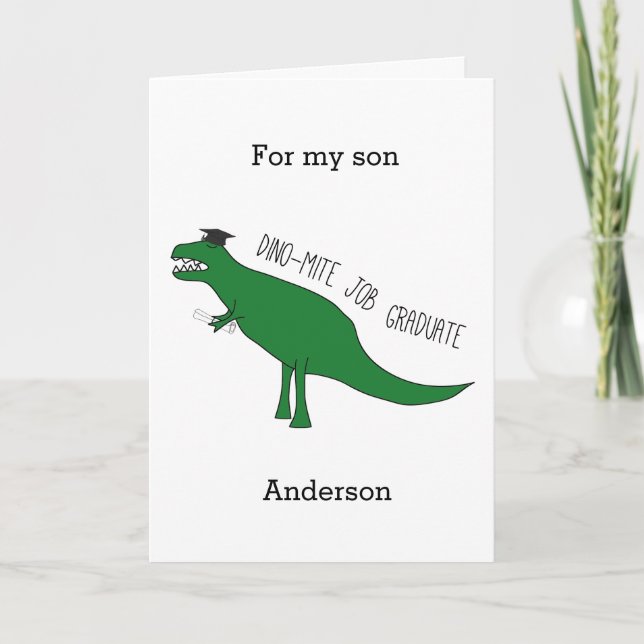 Dinosaur Kindergarten Studenten Son Kort (Framsida)