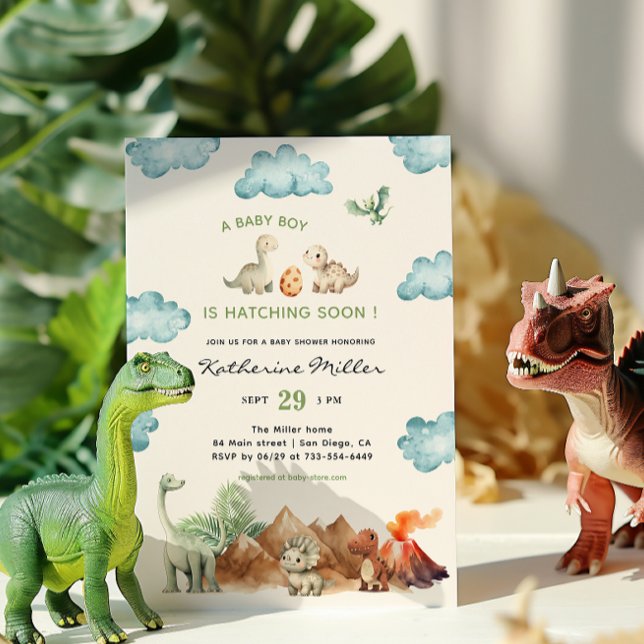 Dinosaur kläcks snart Baby Shower-inbjudan Inbjudningar (Skapare uppladdad)