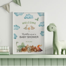 Dinosaur kläcks snart Baby Shower Välkommen Poster