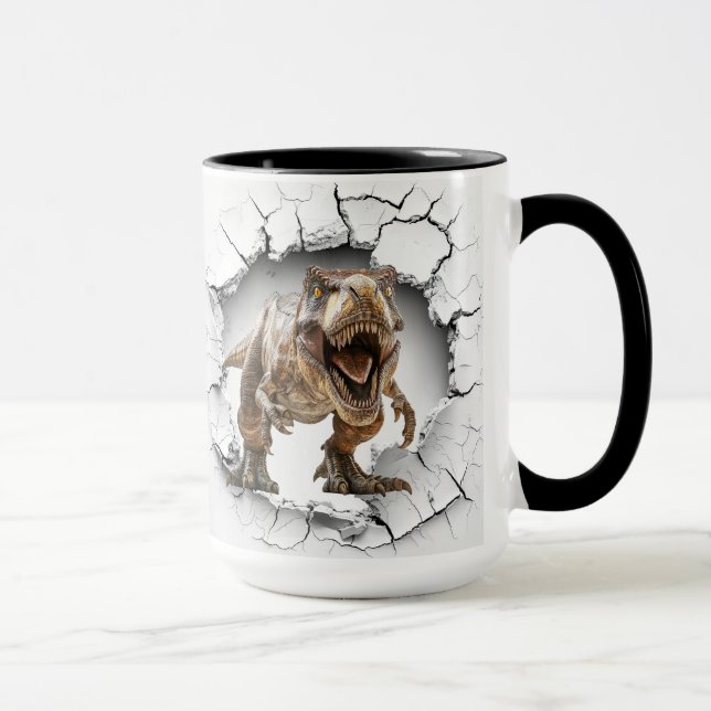 Dinosaur kommer ut ur grottan mugg (Höger)