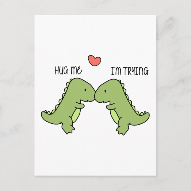 Dinosaur kramar mig vykort (Framsida)
