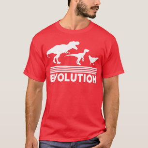 Dinosaur Kyckling Evolution Rolig Vintage Retro 70 T Shirt