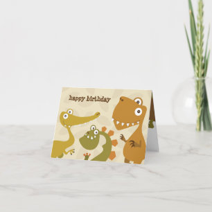 Dinosaur Land Birthday-hälsningskort Kort