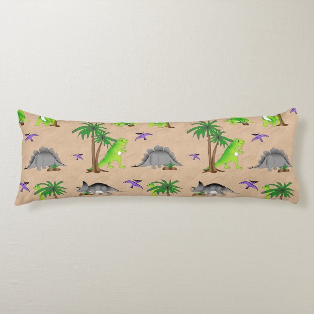 Dinosaur Land Cute Dino Kroppskudde (Framsidan)