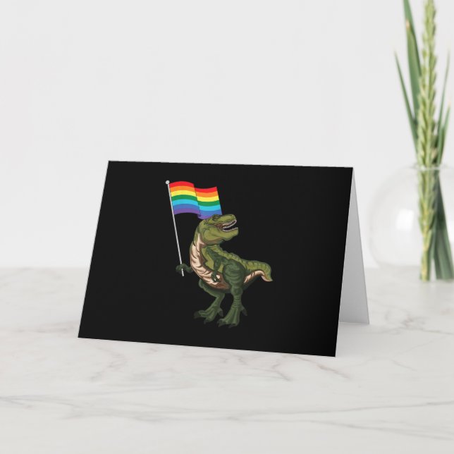 Dinosaur LGBT Gay Lesbisk Transgender Nonbinary Kort (Framsida)