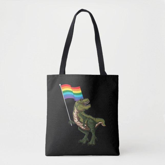 Dinosaur LGBT Gay Lesbisk Transgender Nonbinary Tygkasse (Framsida)
