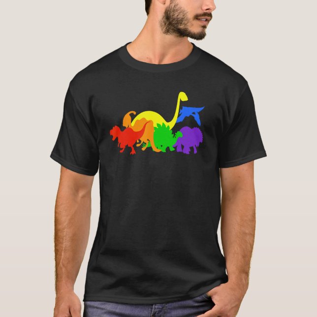 Dinosaur LGBT Rex Dino Gay Pride Lesbian Transgend T Shirt (Framsida)